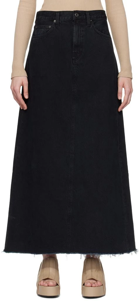 商品AGOLDE|Black Hilla Denim Maxi Skirt,价格¥795,第1张图片