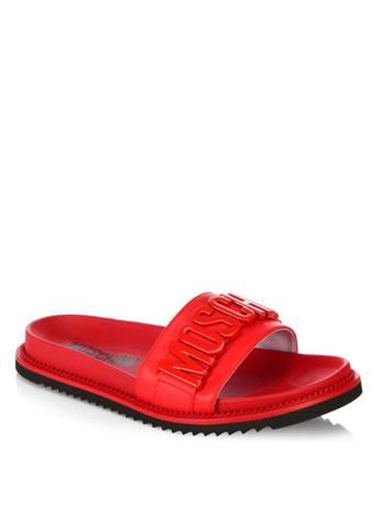 商品Moschino|Logo Slide Leather Sandals,价格¥1481,第1张图片