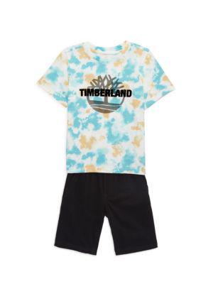 Little Boy's 2-Piece Tie-Dye Logo T-Shirt & Shorts Set商品第1张图片规格展示