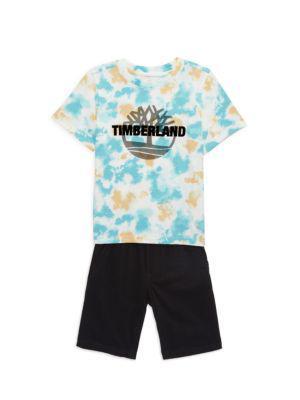 商品Timberland|Little Boy's 2-Piece Tie-Dye Logo T-Shirt & Shorts Set,价格¥111,第1张图片