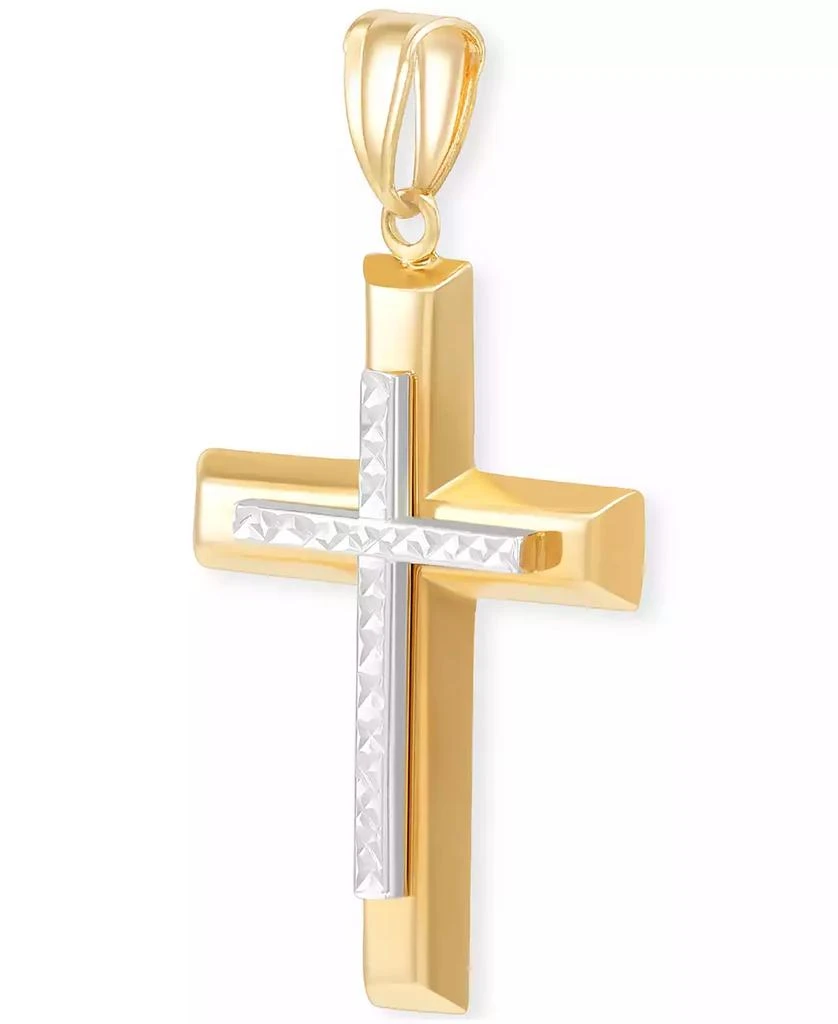 商品Macy's|Polished Cross Pendant in 14k Yellow & White Gold,价格¥5764,第2张图片详细描述