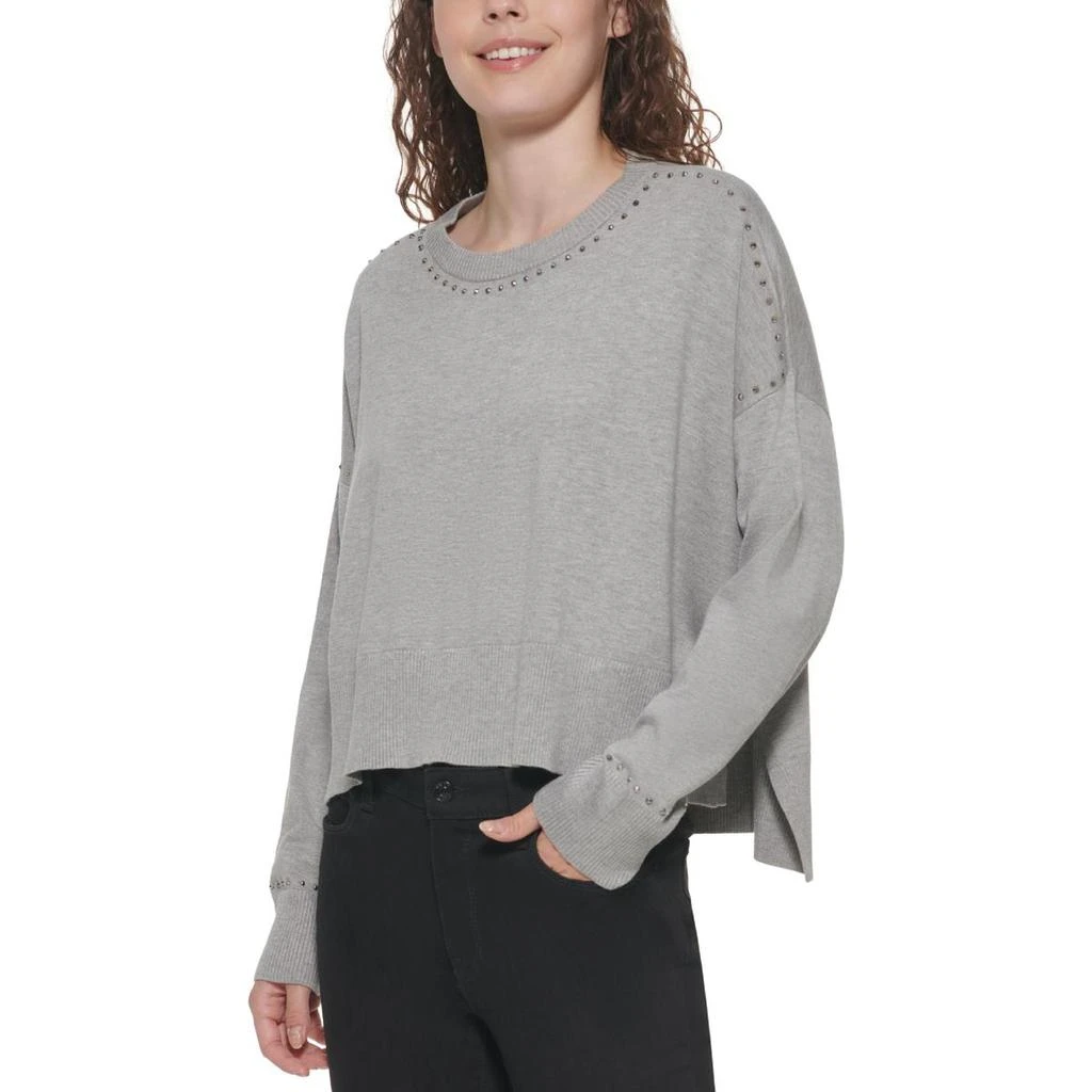 商品DKNY|DKNY Womens Studded Crew Neck Pullover Sweater,价格¥90-¥308,第3张图片详细描述