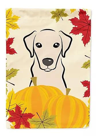 商品Caroline's Treasures|Treasures 11 X 15 1 2 In. Polyester Yellow Labrador Thanksgiving Garden Flag 2 Sided 2 Ply,价格¥134,第1张图片
