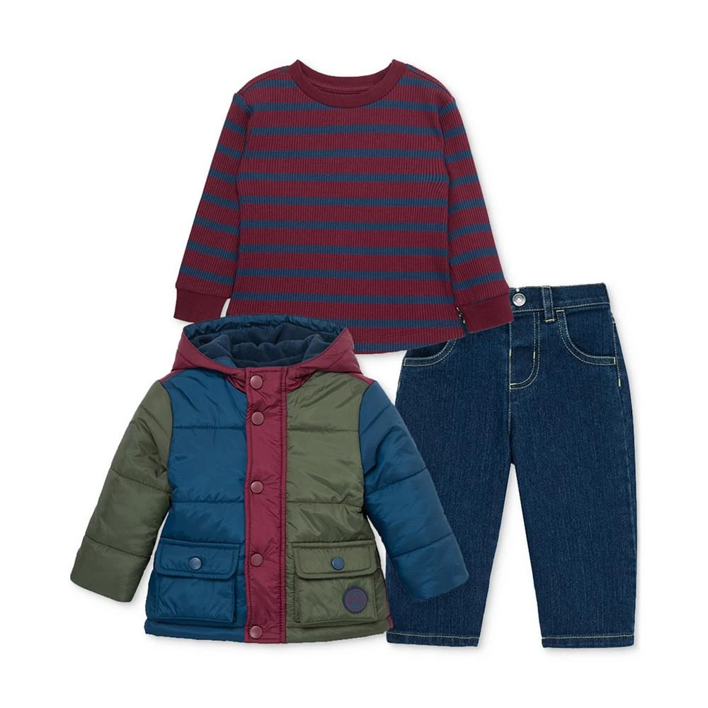 商品Little Me|Baby Boys Colorblocked Jacket, Striped Shirt & Jeans, 3 Piece Set,价格¥304,第1张图片