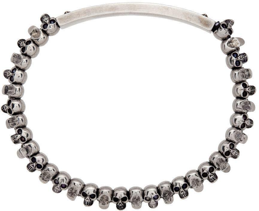 商品Alexander McQueen|Silver Mini Skull Bracelet,价格¥2825,第4张图片详细描述