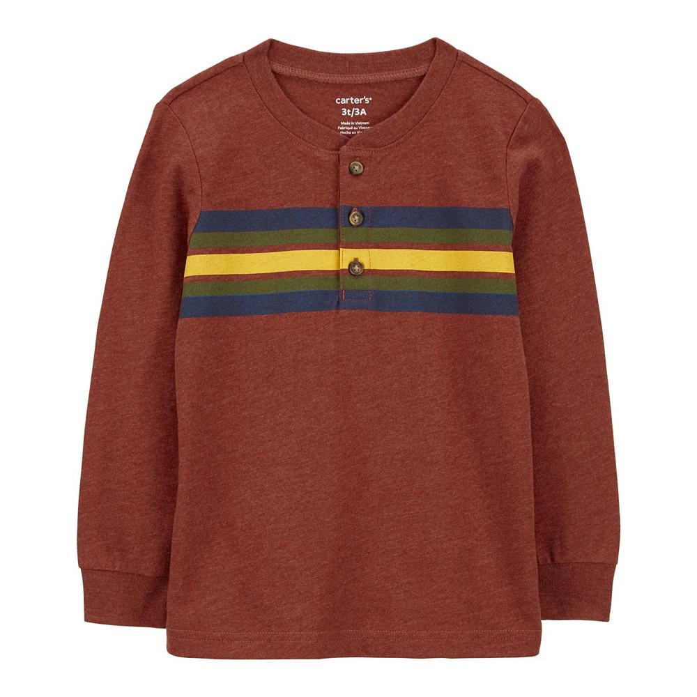 商品Carter's|Toddler Boys Striped Jersey Henley T-shirt,价格¥161,第1张图片