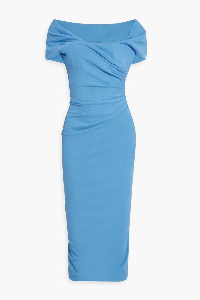商品RHEA COSTA|Chiara off-the-shoulder draped crepe midi dress,价格¥1888,第1张图片