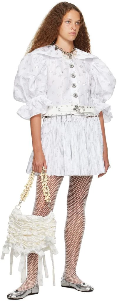 商品CHOPOVA LOWENA|SSENSE Exclusive White Wedding Harpsichord Minidress,价格¥7084,第4张图片详细描述