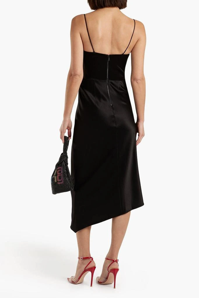 商品Alice + Olivia|Kiyoko asymmetric draped satin-crepe midi dress,价格¥1117,第3张图片详细描述