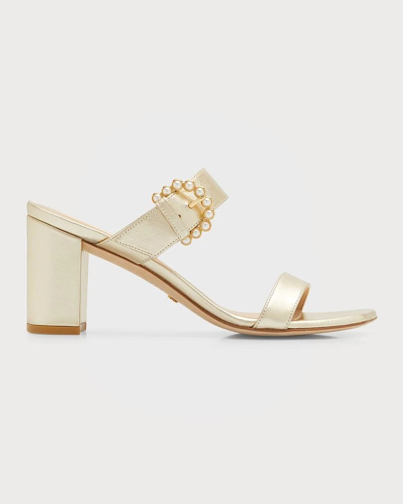 商品Stuart Weitzman|Piper Pearly-Buckle Slide Sandals,价格¥1716,第1张图片