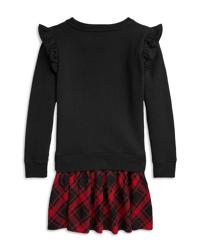 商品Ralph Lauren|Girls' Plaid & Fleece Sweatshirt Dress - Little Kid, Big Kid,价格¥302,第2张图片详细描述