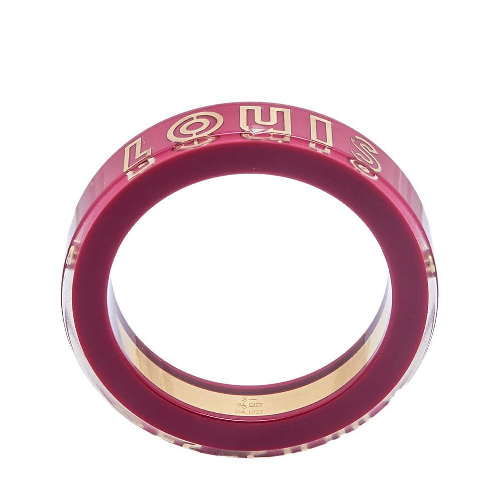 商品[二手商品] Louis Vuitton|Louis Vuitton Wanted Resin Gold Tone Metal Bangle Bracelet S+,价格¥1203,第7张图片详细描述