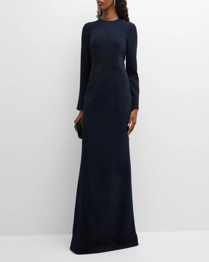 商品Teri Jon|A-Line Rhinestone-Embellished Crepe Gown,价格¥3158,第1张图片