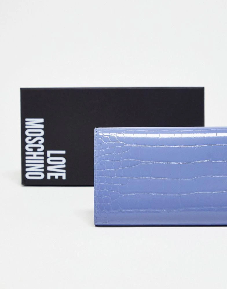 商品Love Moschino|Love Moschino foldover purse in lilac croc,价格¥587,第3张图片详细描述