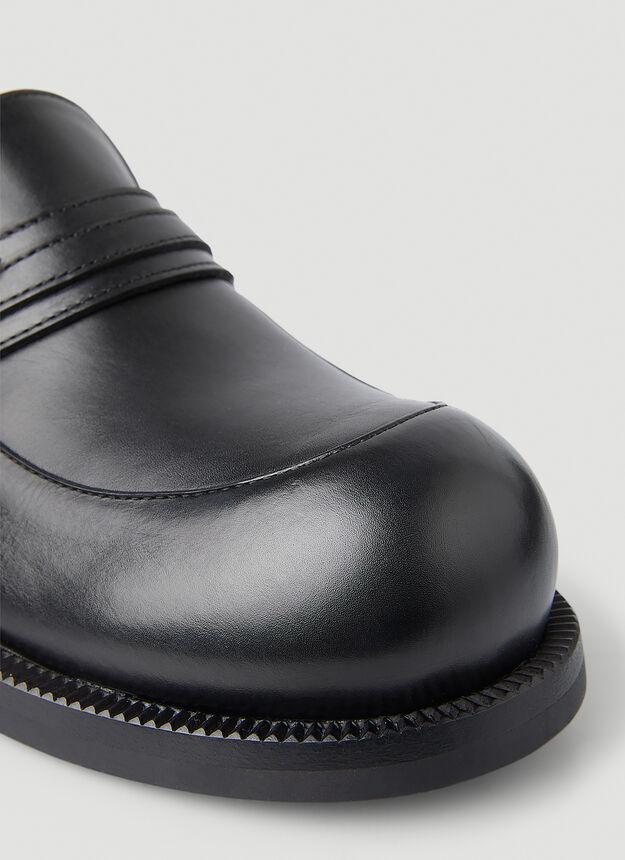 Bulb Toe Loafers in Black商品第5张图片规格展示