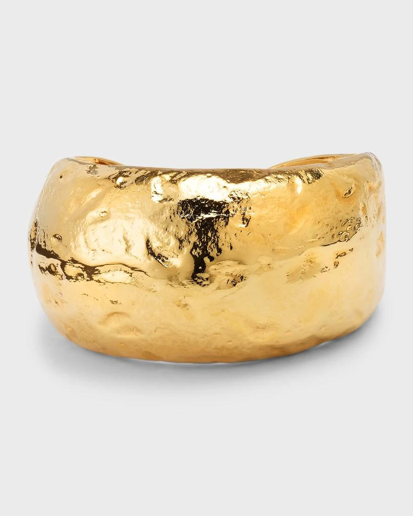 商品Kenneth Jay Lane|22K Hammered Gold Cuff Bracelet,价格¥1159,第1张图片