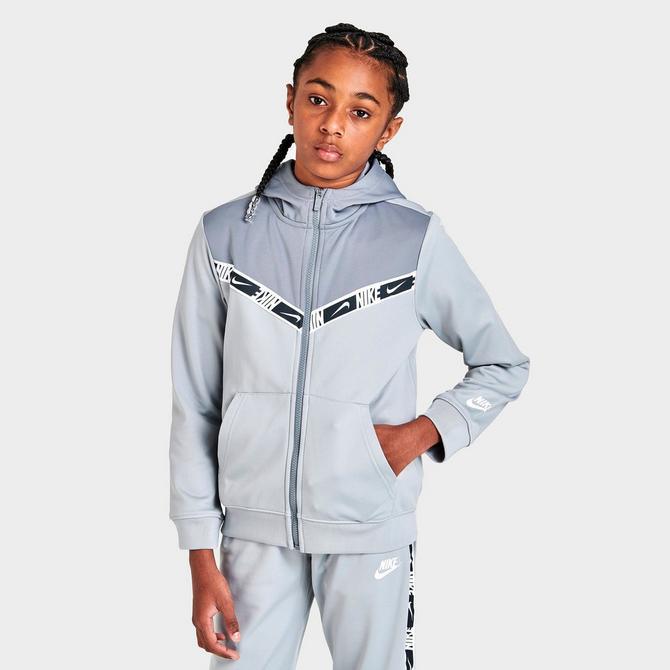 Boys' Nike Sportswear Repeat Tape Full-Zip Hoodie商品第3张图片规格展示