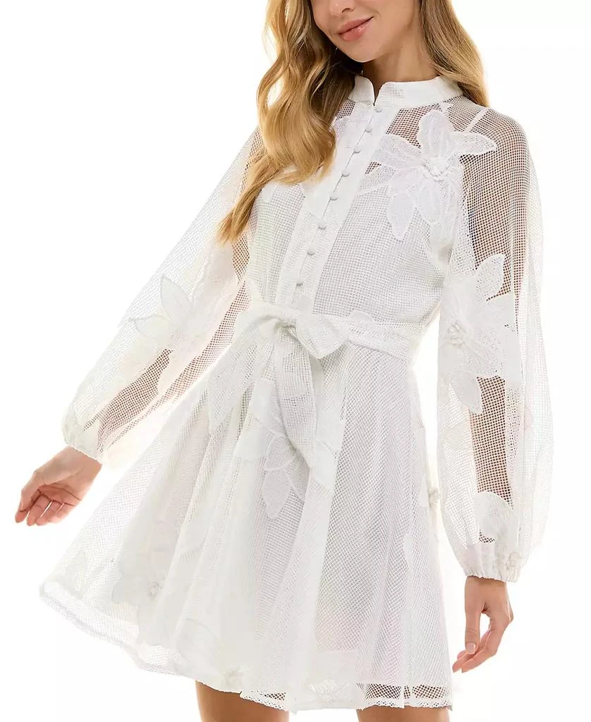 商品SENI & CADE|Juniors' Jacquard Mesh Dress,价格¥498,第3张图片详细描述