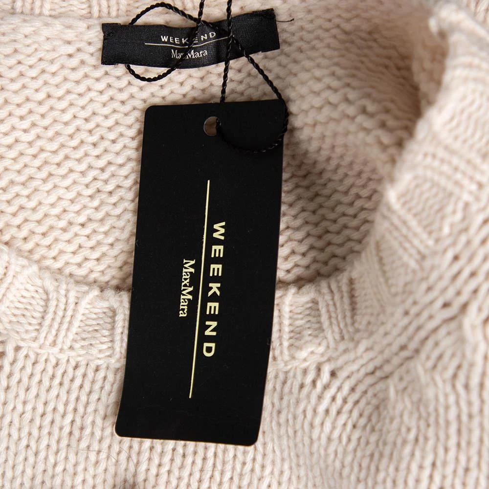 商品[二手商品] Weekend Max Mara|Weekend Max Mara Cream Intarsia Knit Fringe Trimmed Baita Sweater XL,价格¥3130,第5张图片详细描述