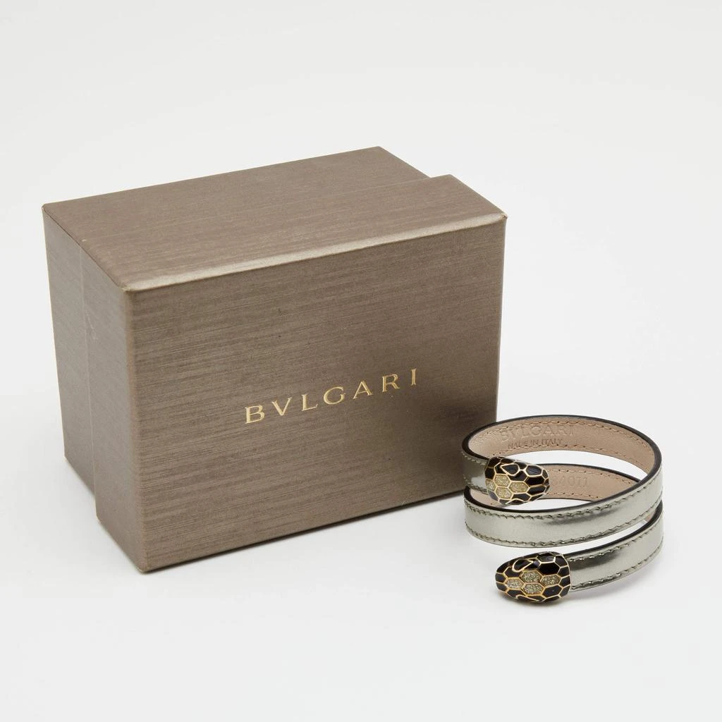 商品[二手商品] BVLGARI|Bvlgari Serpenti Forever Silver Leather Cleopatra Wrap Bracelet,价格¥2812,第5张图片详细描述