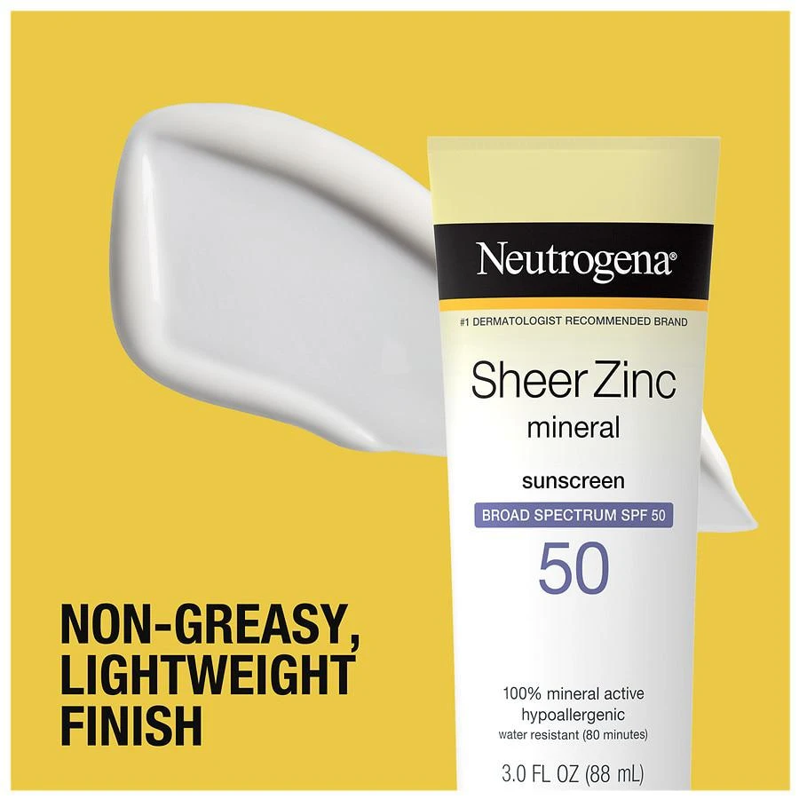 商品Neutrogena|Sheer Zinc Sunscreen Lotion SPF 50,价格¥63,第4张图片详细描述