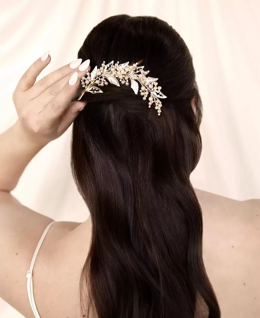 商品Ettika Jewelry|Ethereal Imitation Pearl Leaf Hair Comb,价格¥413,第3张图片详细描述