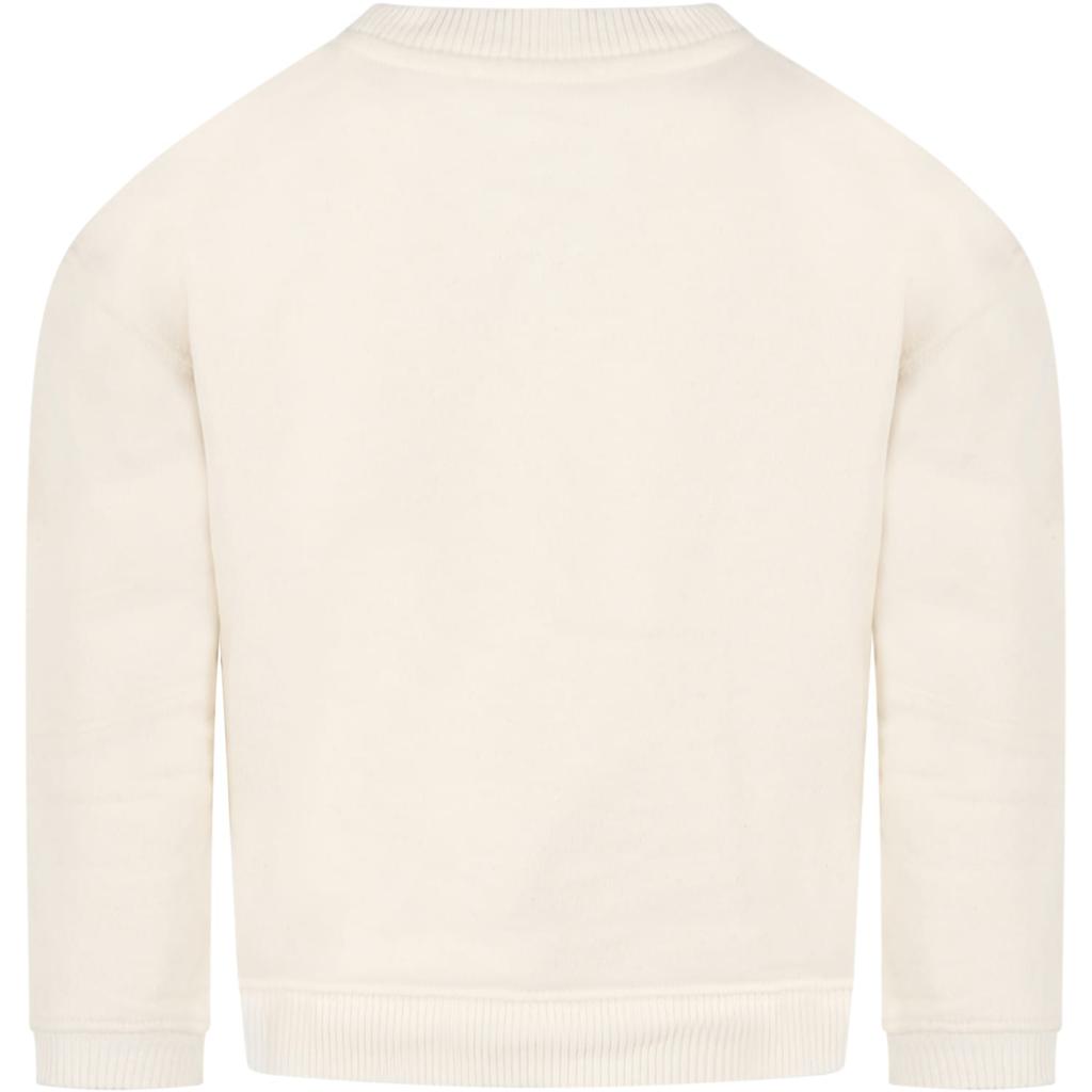 Bonpoint Ivory Sweatshirt For Girl With Logo商品第2张图片规格展示