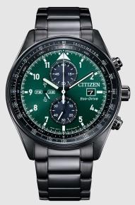 Citizen Eco-Drive Chronograph Green Dial Mens Watch CA0775-87X商品第1张图片规格展示