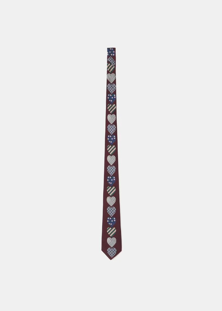 商品YOHJI YAMAMOTO|YOHJI YAMAMOTO Bordeaux Heart Pattern Tie,价格¥1729,第1张图片