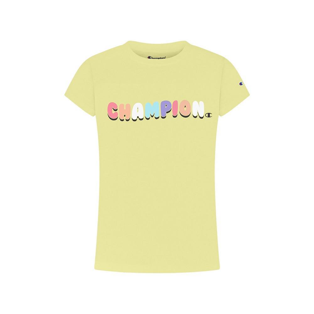 商品CHAMPION|Toddler Girls Rainbow Bubble Letters Graphic T-shirt,价格¥59,第3张图片详细描述