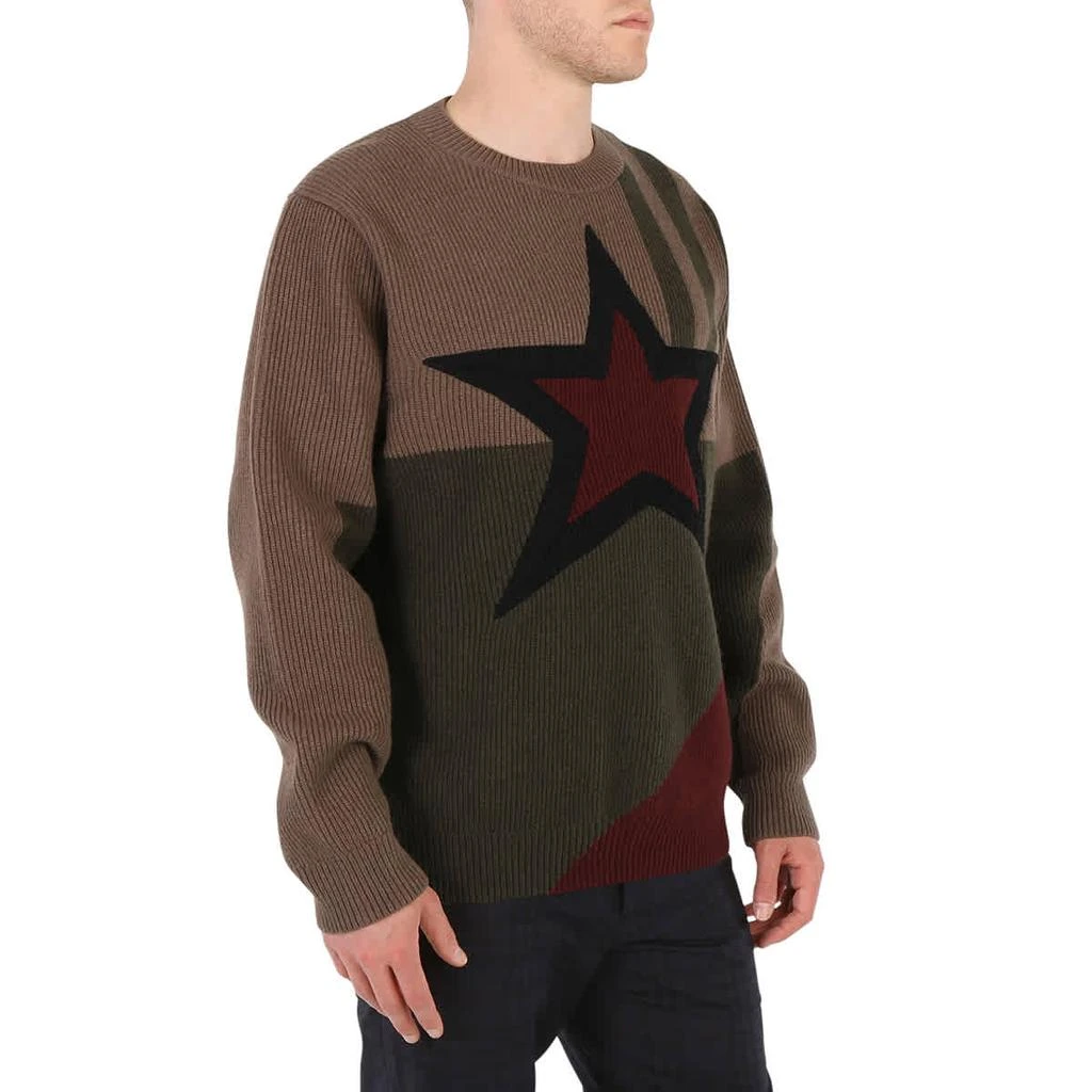 商品Burberry|Burberry Mens Khaki Star Intarsia Wool Sweater, Size Small,价格¥2365,第3张图片详细描述