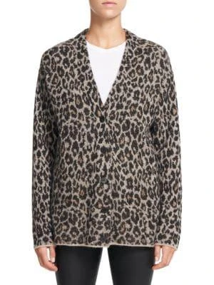 商品Theory|Leopard Print Jacquard Cardigan,价格¥479,第1张图片