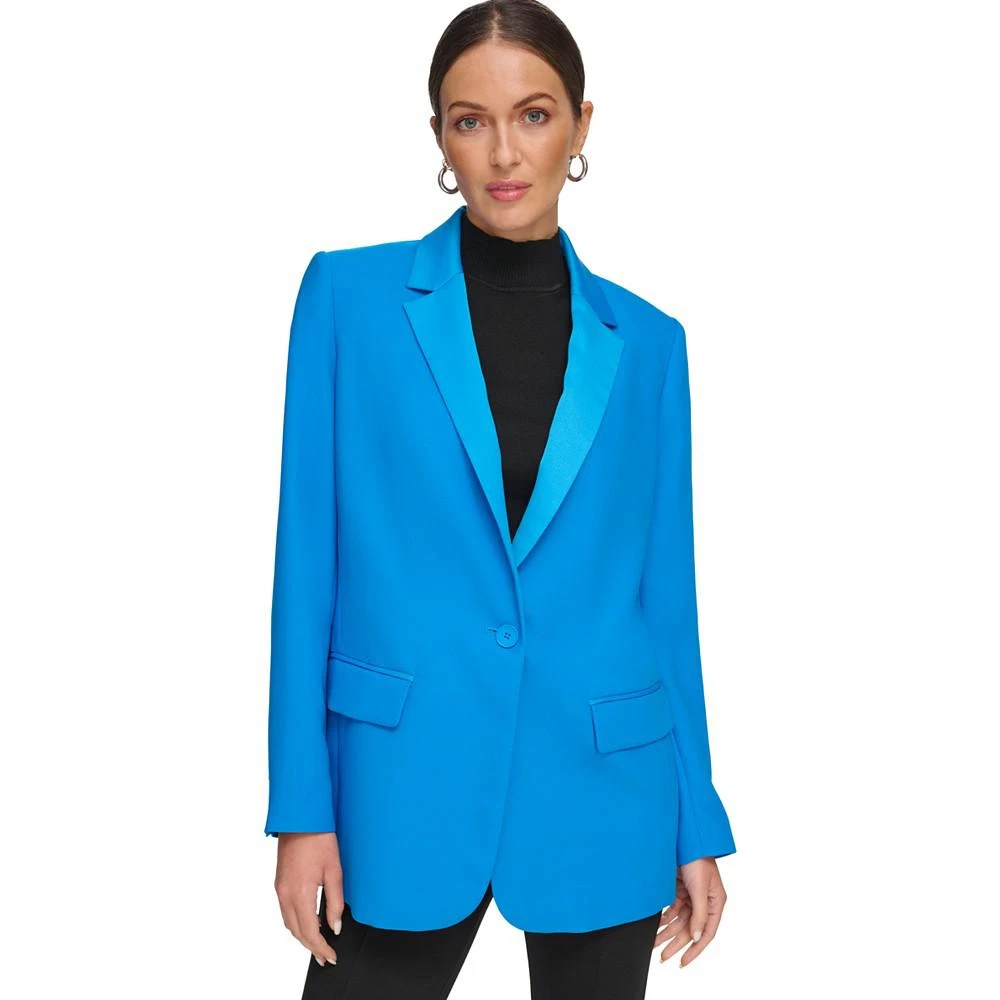 商品DKNY|Women's Frosted Twill One-Button Long-Sleeve Jacket,价格¥357,第1张图片