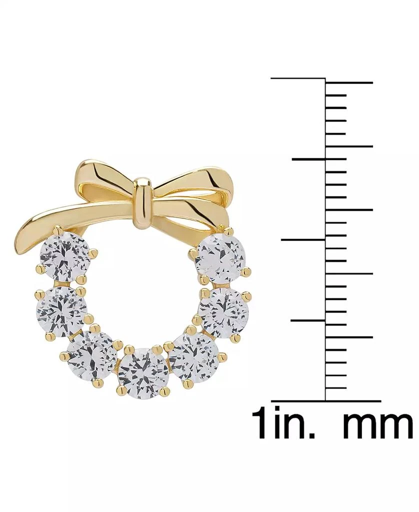 商品Macy's|Lab Grown White Sapphire Christmas Wreath Stud Earrings (4-3/4 ct. t.w.) in 14k Gold-Plated Sterling Silver,价格¥300,第4张图片详细描述