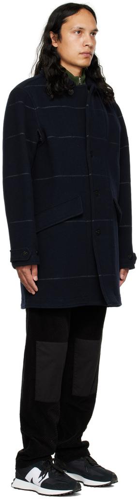 Navy Single-Breasted Coat商品第2张图片规格展示