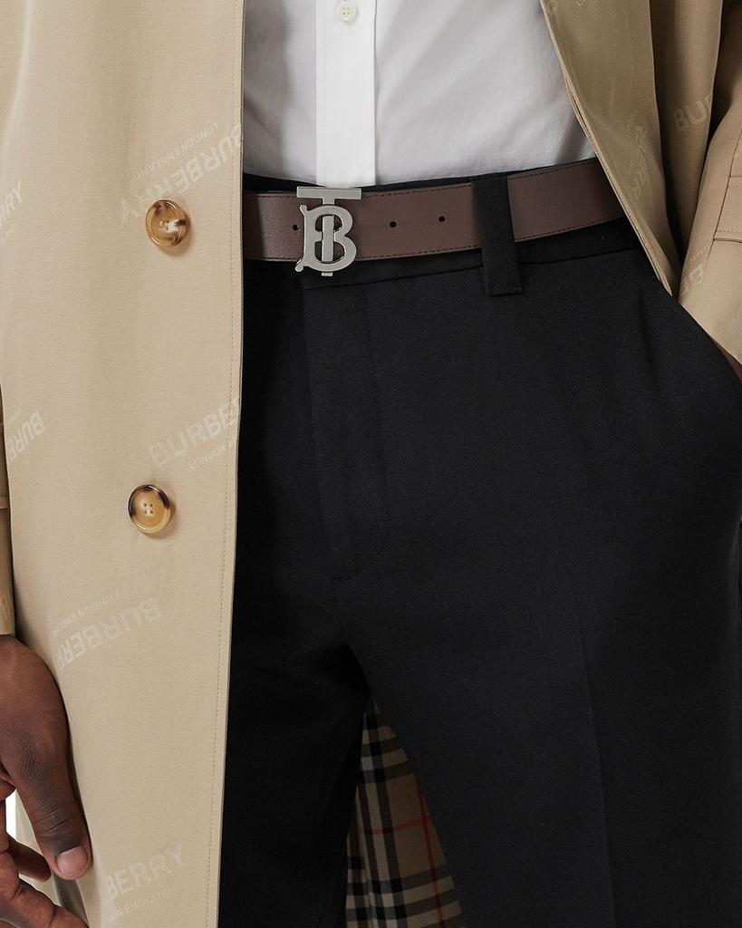 Men's Reversible Monogram Plaque Buckle Leather Belt商品第7张图片规格展示