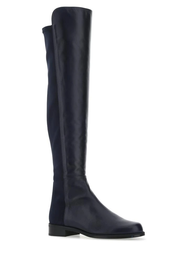 商品Stuart Weitzman|Blue nappa leather and fabric 5050 boots,价格¥6489,第1张图片