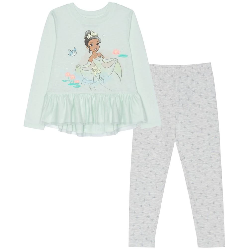 商品Disney|Little Girls Tiana Long Sleeve Peplum Top with Leggings Set,价格¥149,第1张图片