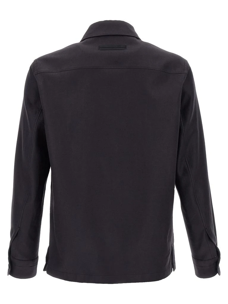 商品Zegna|Oasi Lino Overshirt Shirt And Blouse Blue,价格¥8303,第2张图片详细描述