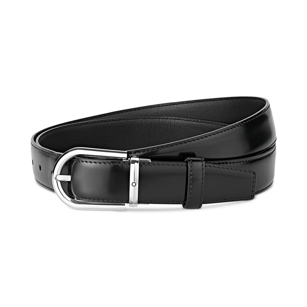 商品MontBlanc|Men's Horseshoe-Buckle Leather Belt,价格¥2724,第1张图片
