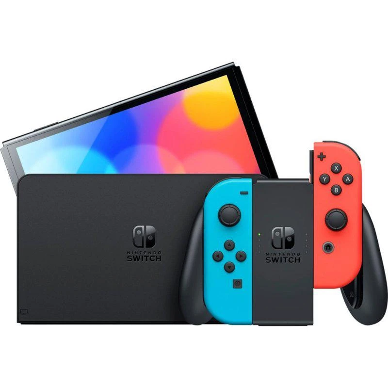 商品Nintendo|Switch OLED Model Neon Blue/Neon Red Set,价格¥3247,第2张图片详细描述