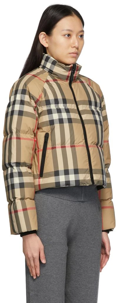 商品Burberry|Beige Down Vintage Check Jacket,价格¥13413,第2张图片详细描述