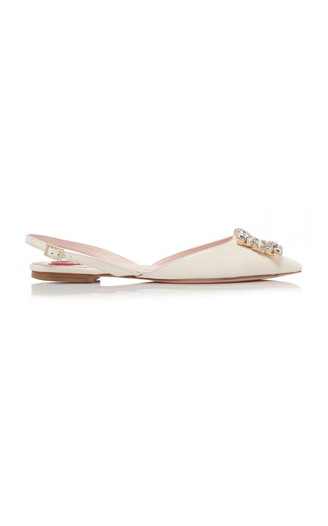 Roger Vivier - Buckle-Detailed Patent Leather Flats - Ivory - IT 38 - Moda Operandi商品第1张图片规格展示