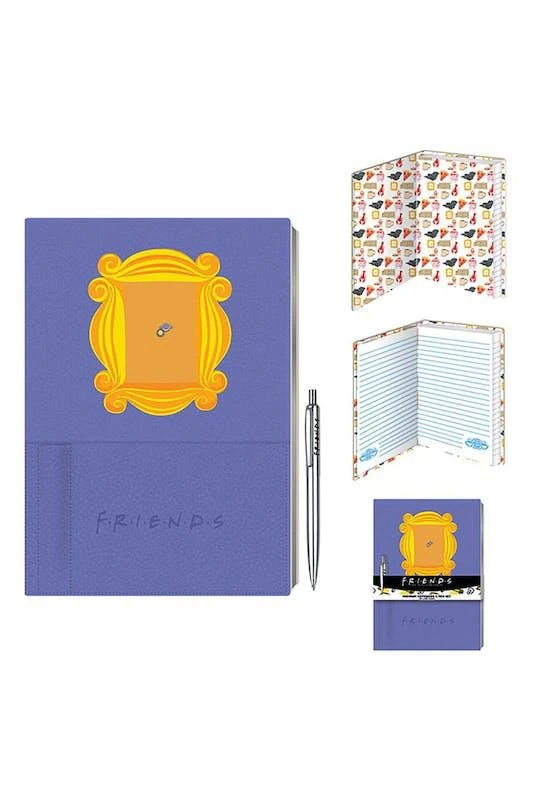 商品Friends|Friends Premium Frame A5 Notebook & Pen Set (Purple/Yellow) (One Size),价格¥167,第1张图片