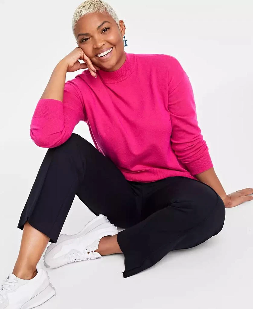 商品On 34th|Women's Mock Neck Jersey Sweater, Created for Macy's,价格¥147,第1张图片