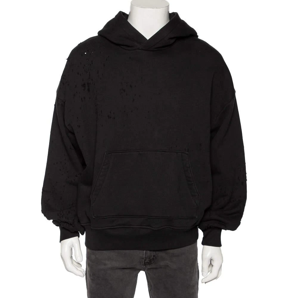 商品[二手商品] AMIRI|Amiri Black Distressed Cotton Long Sleeve Oversized Hoodie S,价格¥2913,第1张图片