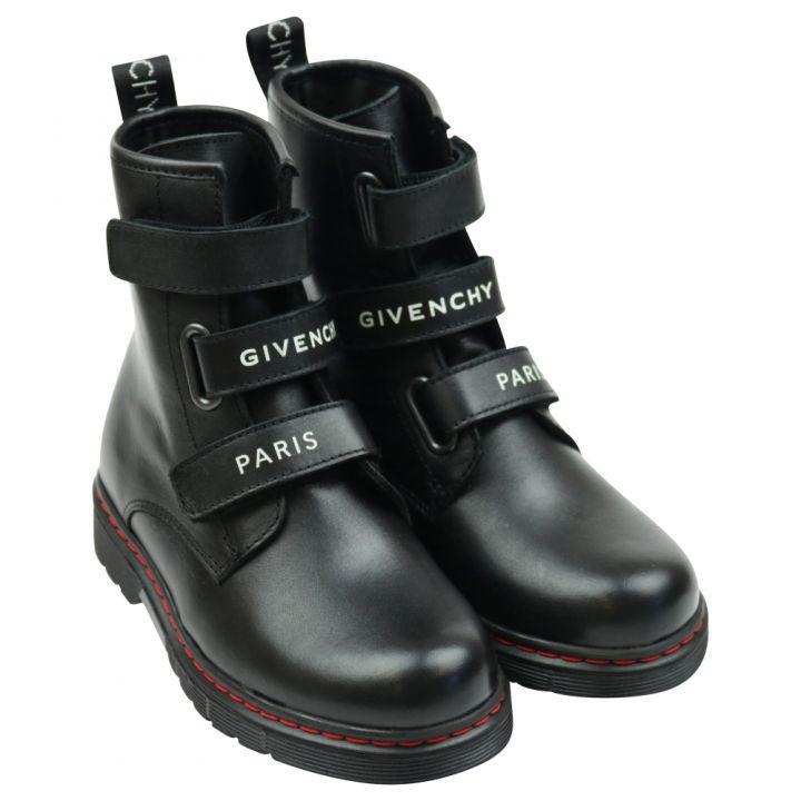 商品Givenchy|Black Touch-Strap Leather Boots,价格¥1014-¥1138,第4张图片详细描述