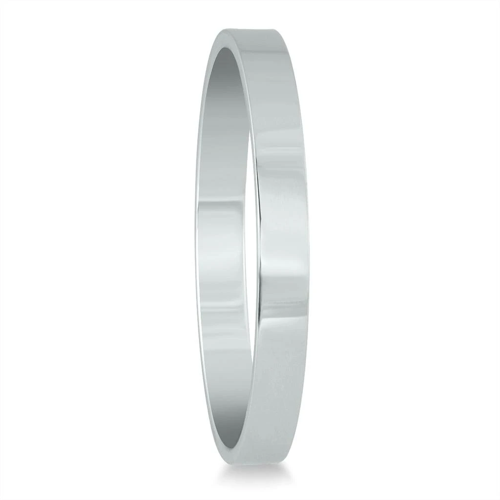 商品SSELECTS|2Mm Flat Comfort Fit Wedding Band In 14K White Gold,价格¥1557,第2张图片详细描述