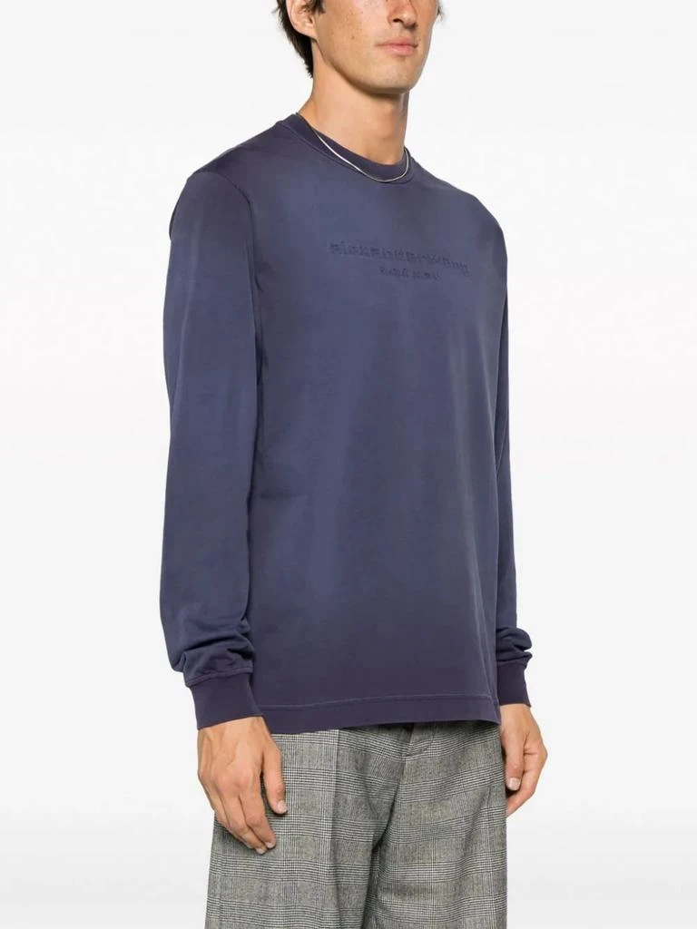 商品Alexander Wang|ALEXANDER WANG WOMEN BI-COLOR LONG SLEEVE TEE WITH EMBOSSED LOGO,价格¥1016,第1张图片