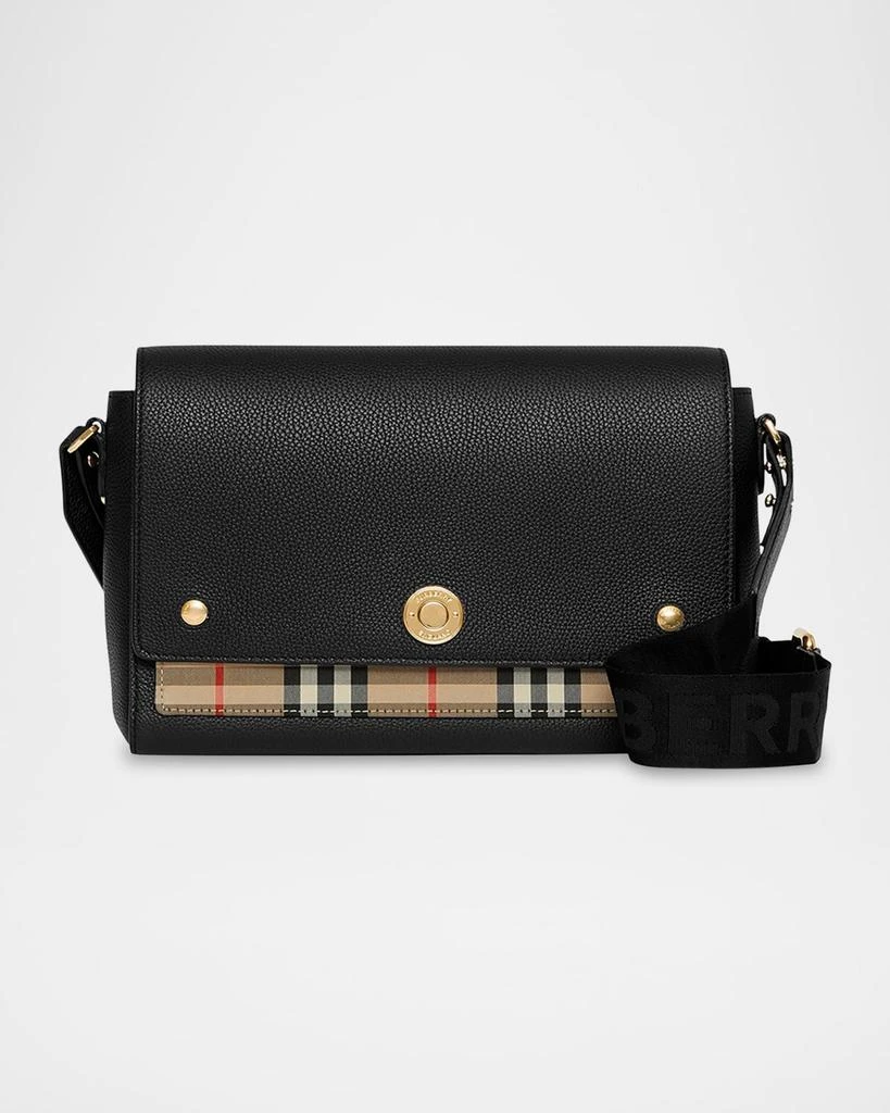 商品Burberry|Note Medium Leather & Vintage Check Crossbody Bag,价格¥12255,第1张图片